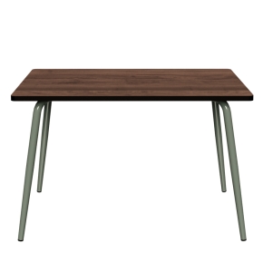 Table Retro Véra 120x70 – imprimé Bois Foncé - Pieds Kaki