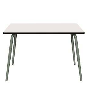 Table Retro Véra 120x70 – uni Blanc - Pieds Kaki
