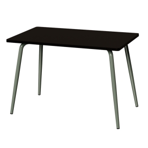 Table Retro Véra 120x70 – uni Noir - Pieds Kaki