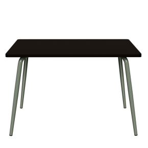 Table Retro Véra 120x70 – uni Noir - Pieds Kaki