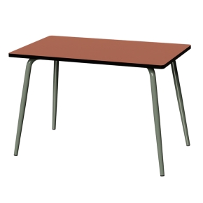 Table Retro Véra 120x70 – uni Paprika - Pieds Kaki