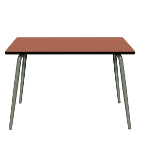 Table Retro Véra 120x70 – uni Paprika - Pieds Kaki