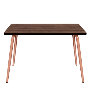 Table Retro Véra 120x70 – imprimé Bois Foncé - Pieds Terracotta