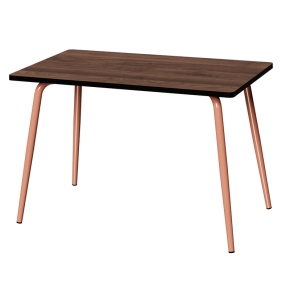 Table Retro Véra 120x70 – imprimé Bois Foncé - Pieds Terracotta