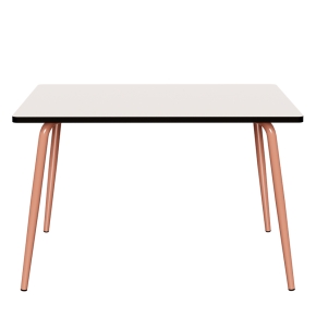 Table Retro Véra 120x70 – uni Blanc - Pieds Terracotta