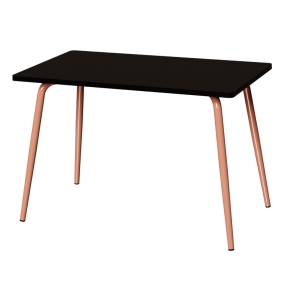 Table Retro Véra 120x70 – uni Noir - Pieds Terracotta