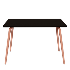 Table Retro Véra 120x70 – uni Noir - Pieds Terracotta