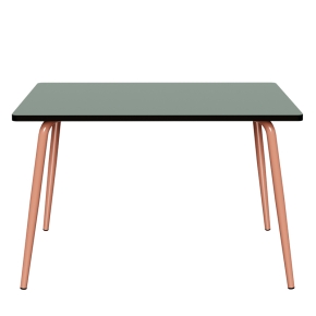 Table Retro Véra 120x70 – uni Kaki - Pieds Terracotta