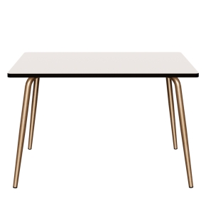 Table Retro Véra 120x70 – uni Blanc - Pieds Dorés