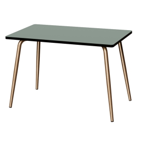 Table Retro Véra 120x70 – uni Kaki - Pieds Dorés