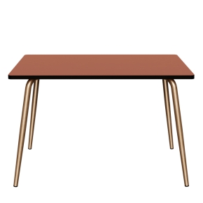 Table Retro Véra 120x70 – uni Paprika - Pieds Dorés