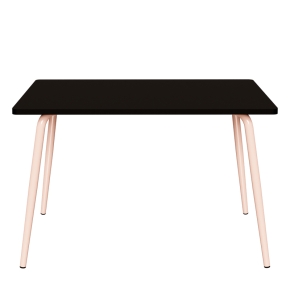 Table Retro Véra 120x70 – uni Noir - Pieds Rose Poudré