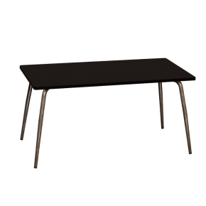 Table Retro Véra Rectangulaire 160×80 – Stratifié uni Noir - Pieds Bruts