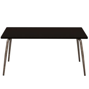 Table Retro Véra Rectangulaire 160×80 – Stratifié uni Noir - Pieds Bruts