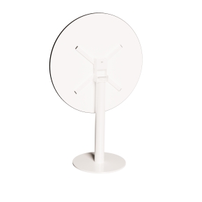 Table ronde rabattable Albertine - Stratifié Uni Noir - Pied Blanc