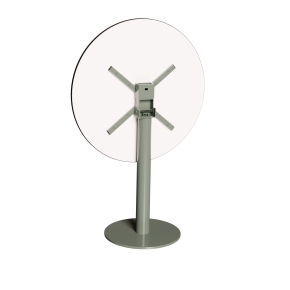Table ronde rabattable Albertine - Stratifié Uni Noir - Pied Kaki