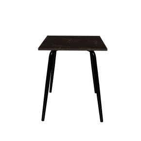 Table en Plastique Recyclé Impact Noir - Pieds Noirs - 65x60