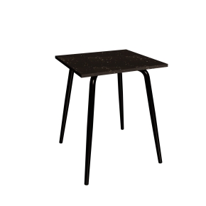 Table en Plastique Recyclé Impact Noir - Pieds Noirs - 65x60