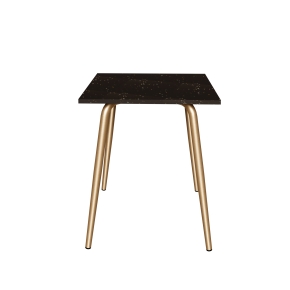 Table en Plastique Recyclé Impact Noir - Pieds Dorés - 65x60