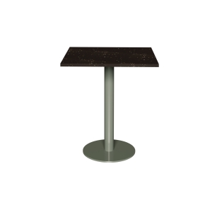 Table en Plastique Recyclé Impact Noir - Pied Central Kaki- 65x60