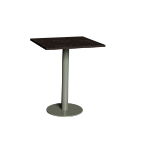 Table en Plastique Recyclé Impact Noir - Pied Central Kaki- 65x60