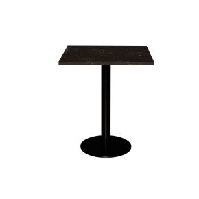 Table en Plastique Recyclé Impact Noir - Pied Central Noir - 65x60