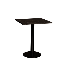 Table en Plastique Recyclé Impact Noir - Pied Central Noir - 65x60