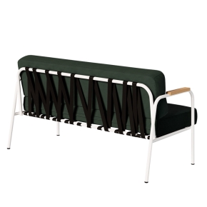 Canapé Barnabé – uni Dossier & Assise Velours côtelé Vert Forêt - Pieds Blancs