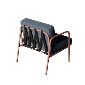 Fauteuil de jardin Sun – Uni Bleu Marine - Pieds Terracotta