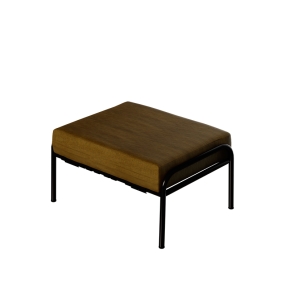 Pouf Barnabé, Assise Velours Ocre - Pieds Noirs