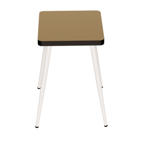 Tabouret Marcel 45 cm – Stratifié uni Ocre - Pieds Blancs