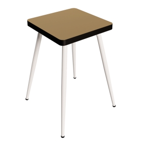 Tabouret Marcel 45 cm – Stratifié uni Ocre - Pieds Blancs