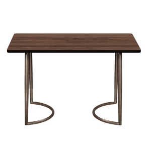 Table Retro Amiel 120x70 - Stratifié Imprimé Bois foncé - Pieds Bruts