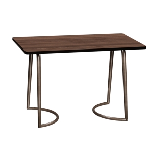 Table Retro Amiel 120x70 - Stratifié Imprimé Bois foncé - Pieds Bruts