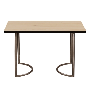 Table Retro Amiel 120x70 - Stratifié Imprimé Bois clair - Pieds Bruts