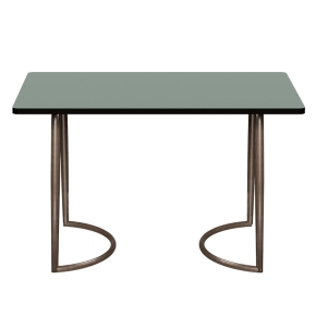 Table Retro Amiel 120x70 - Stratifié Uni Kaki - Pieds Bruts