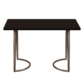 Table Retro Amiel 120x70 - Stratifié Uni Noir - Pieds Bruts
