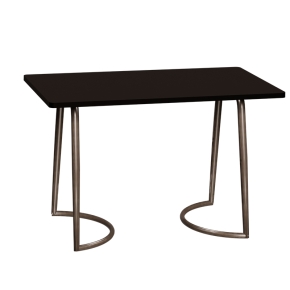 Table Retro Amiel 120x70 - Stratifié Uni Noir - Pieds Bruts