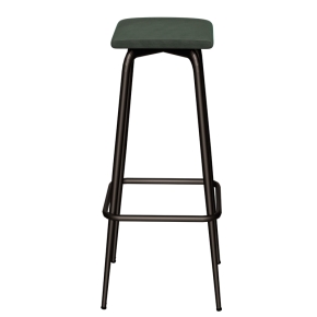NEW Tabouret Marcel 75 cm – Assise Velours Côtelé Vert Forêt - Pieds Noirs