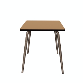 NEW Table Retro Véra Carrée 70x70 – Stratifié uni Ocre - Pieds Bruts