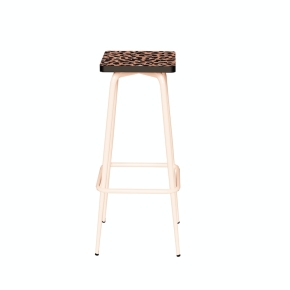 NEW Tabouret Marcel 75 cm – Imprimé Assise Graou - Pieds Rose Poudré