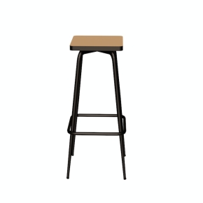 NEW Tabouret Marcel 75 cm – Stratifié Uni Assise Ocre - Pieds Noirs