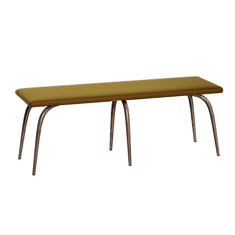 NEW Banc Annie – Assise Uni Velours Ocre - Pieds Bruts