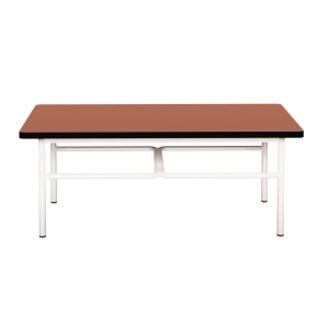 NEW Table basse Elienor 110x60 - uni Paprika - Pieds Blancs