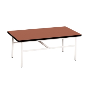 NEW Table basse Elienor 110x60 - uni Paprika - Pieds Blancs
