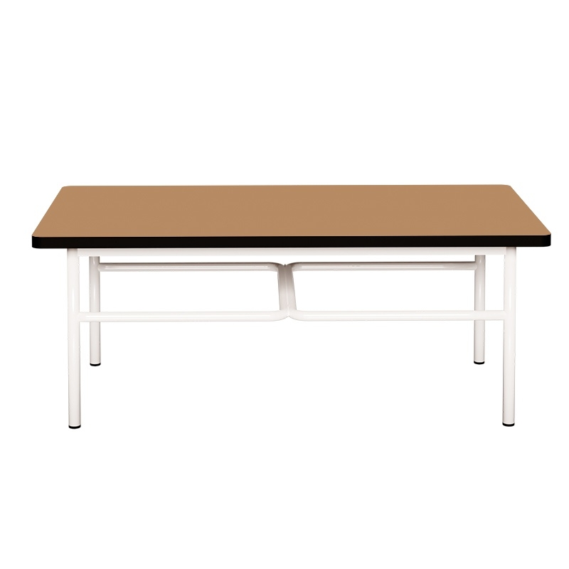 NEW Table basse Elienor 110x60 - uni Ocre - Pieds Blancs