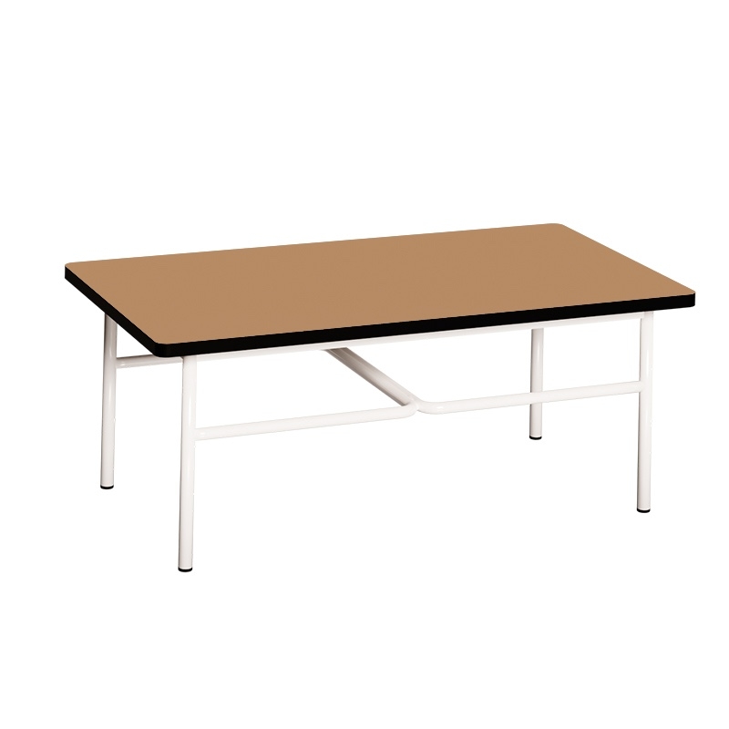 NEW Table basse Elienor 110x60 - uni Ocre - Pieds Blancs