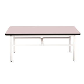 NEW Table basse Elienor 110x60 - uni Rose Poudré - Pieds Blancs