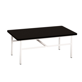 NEW Table basse Elienor 110x60 - uni Noir - Pieds Blancs