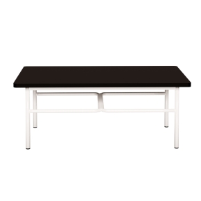NEW Table basse Elienor 110x60 - uni Noir - Pieds Blancs